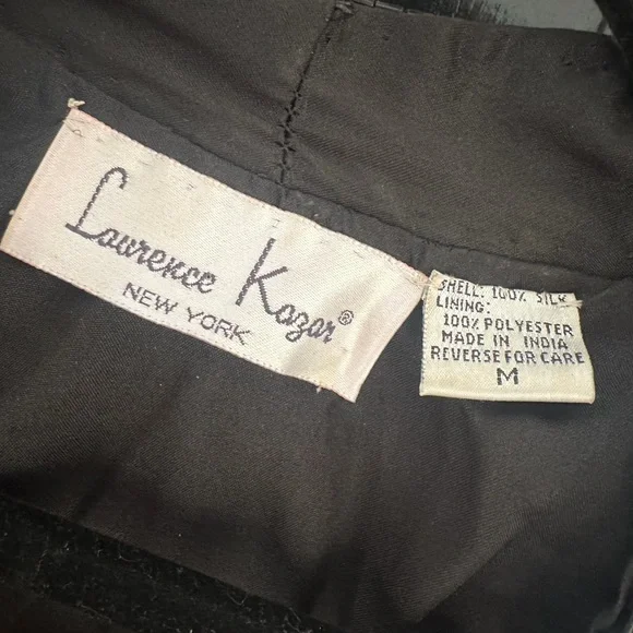 Vintage Laurence Kazar Black Silk Jacket, size M - Picture 2 of 6